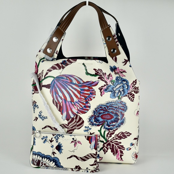 Tory Burch Rory Printed Tote In Multi Happy Times - Picture 4 of 16